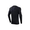 Anta Running Series Solid Color Moisture Wicking Breathable Long Sleeve Knit Shirt Men Tops Black 952335404-4