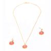 Necklace Earrings Set Red Stylish Simple Pendant Eardrop Suit for Clothing Decoration Gifts
