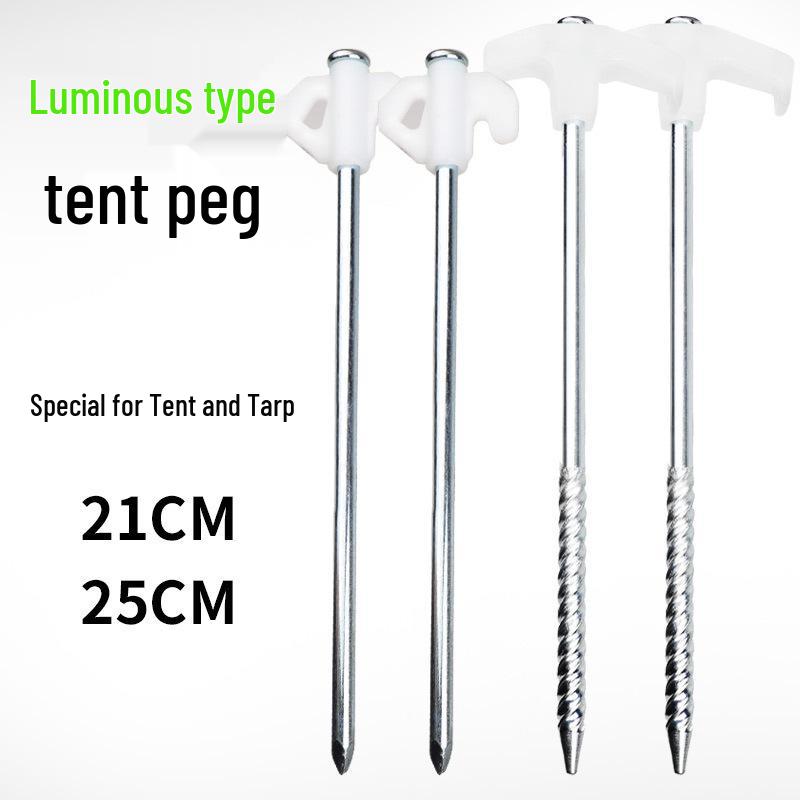 Yitu 25cm Threaded Outdoor Tent Stakes: Lengthened, Thickened Ground Peg Set for Camping