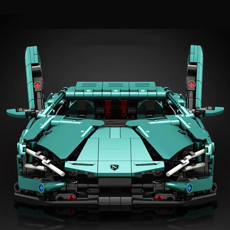 HOT MOC Speeds Champions Series Automobils Purple Sports Car Famous Supercar Race Building Blocks Bricks Classic Model