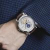 PINTIME Luxury Gold Stainless Watch Dragon Skeleton Mechanical Watch Men Moon Phase Tourbillon Wristwatch