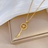 Octagram Key Light Luxury Temperament Gorgeous Full Diamond Necklace Female Versatile Collarbone Chain Titanium Steel Chain
