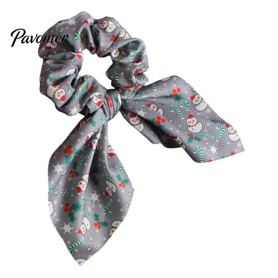 Kadın Kızlar İçin Noel Temalı Saç Tokaları Scrunchies, Kurdele Fiyonklu Elastik At Kuyruğu Tutucular, Cilt Dostu Aksesuarlar Yumuşak Kumaş Tatil Partisi &