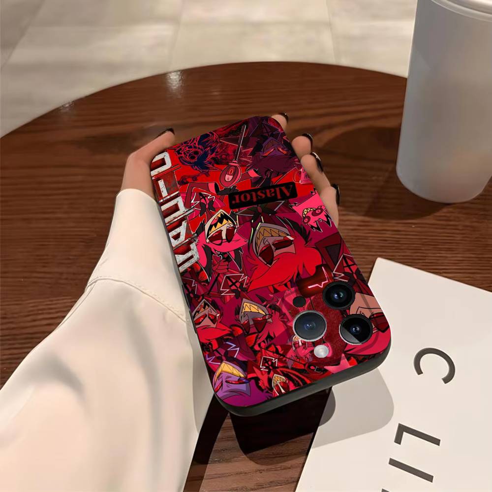 

HazbinS H-Hotels AlastorS Phone Case For iPhone 17,16,15,14,13,12,11,Pro,Max,Plus Soft Black Cover iPhone15plus