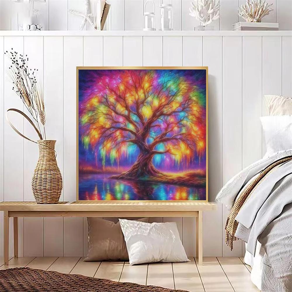 DIY Diamond Painting Colorful Tree Cross Stitch Kit Mosaic Art Diamond Painting Full Circle Diamond Home Decoration