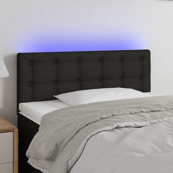 VidaXL LED Headboard Bedroom Furniture Single Bed Accessory Headboard Interior Black 90x5x78/88 3122030