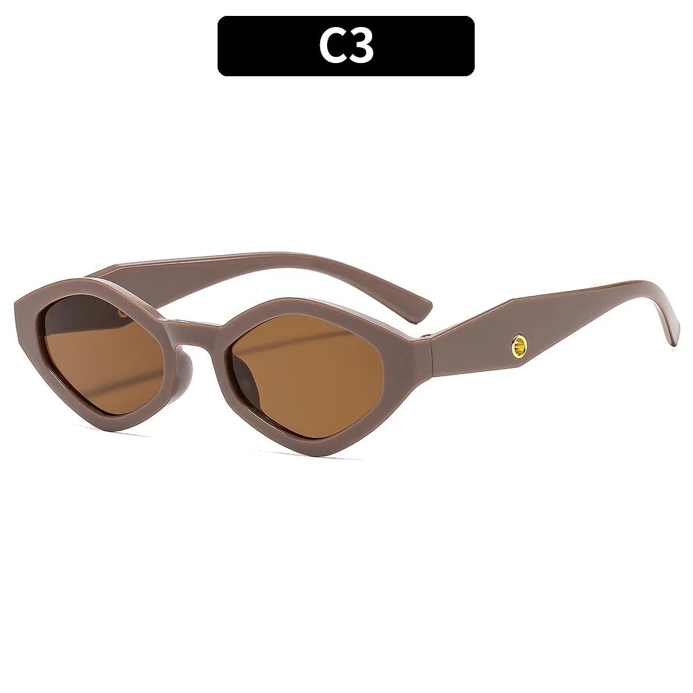 New Trendy Small Frame Polygonal Women'S Sunglasses Luxury Brand Design Sunglasses Men Outdoor Travel Shade Eyewear Female Uv400