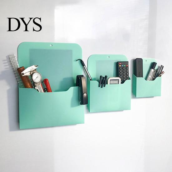 Stationery Box Magnetic File Holder Storage Solid Color Large Capacity Office Organizer Full Size Pocket Wall Hanging