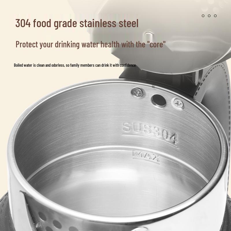 SAST Digital Thermostatic Electric Kettle with Automatic Keep Warm Feature, 304 Stainless Steel, Faux Leather Finish, Ideal Gift.