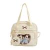 Bow Shoulder Bag Comic-Cute Transparent Messenger Bag Student Class Tutoring Bag Female