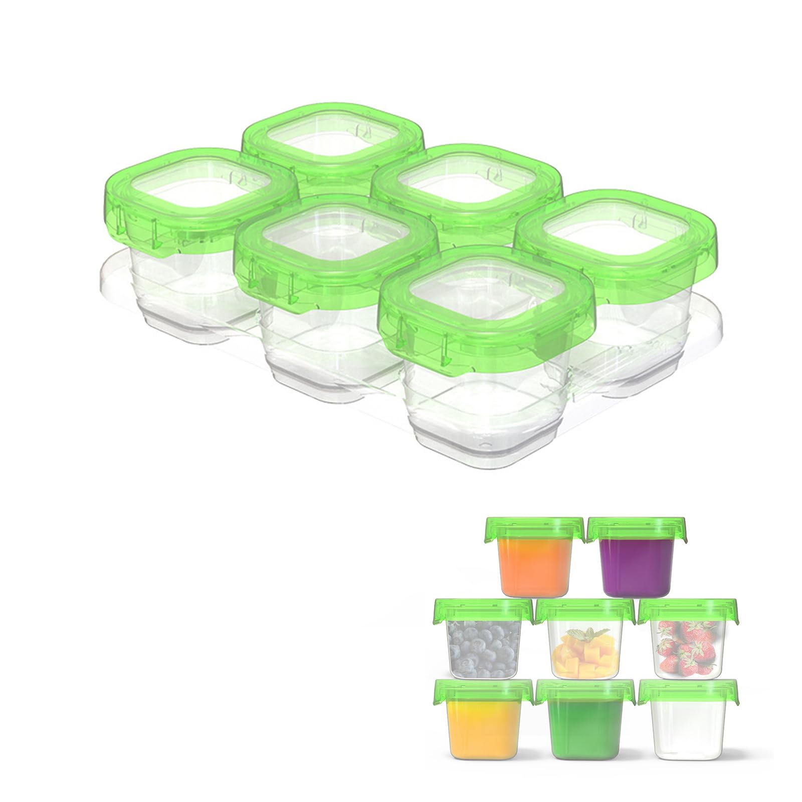 

Liroyal Baby Food Storage 6 Separate Prepared Block Containers Containers, Portioned, Preservation, Sets, Cases, Packs, Freezing, Trays,