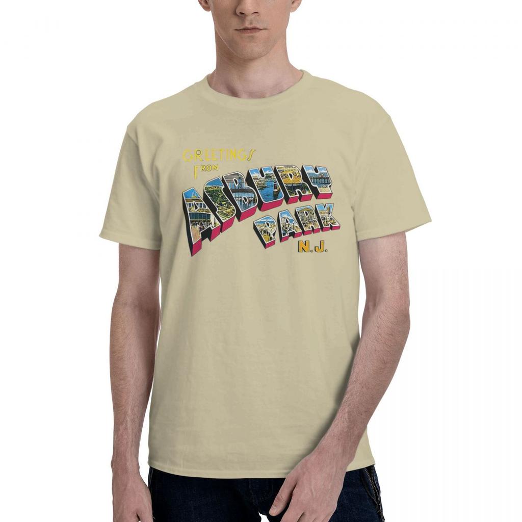 Greetings From Asbury Park NJ 1 100 Cotton Casual Breathable Confortable T Shirt High End Mens Clothing Clothes Men