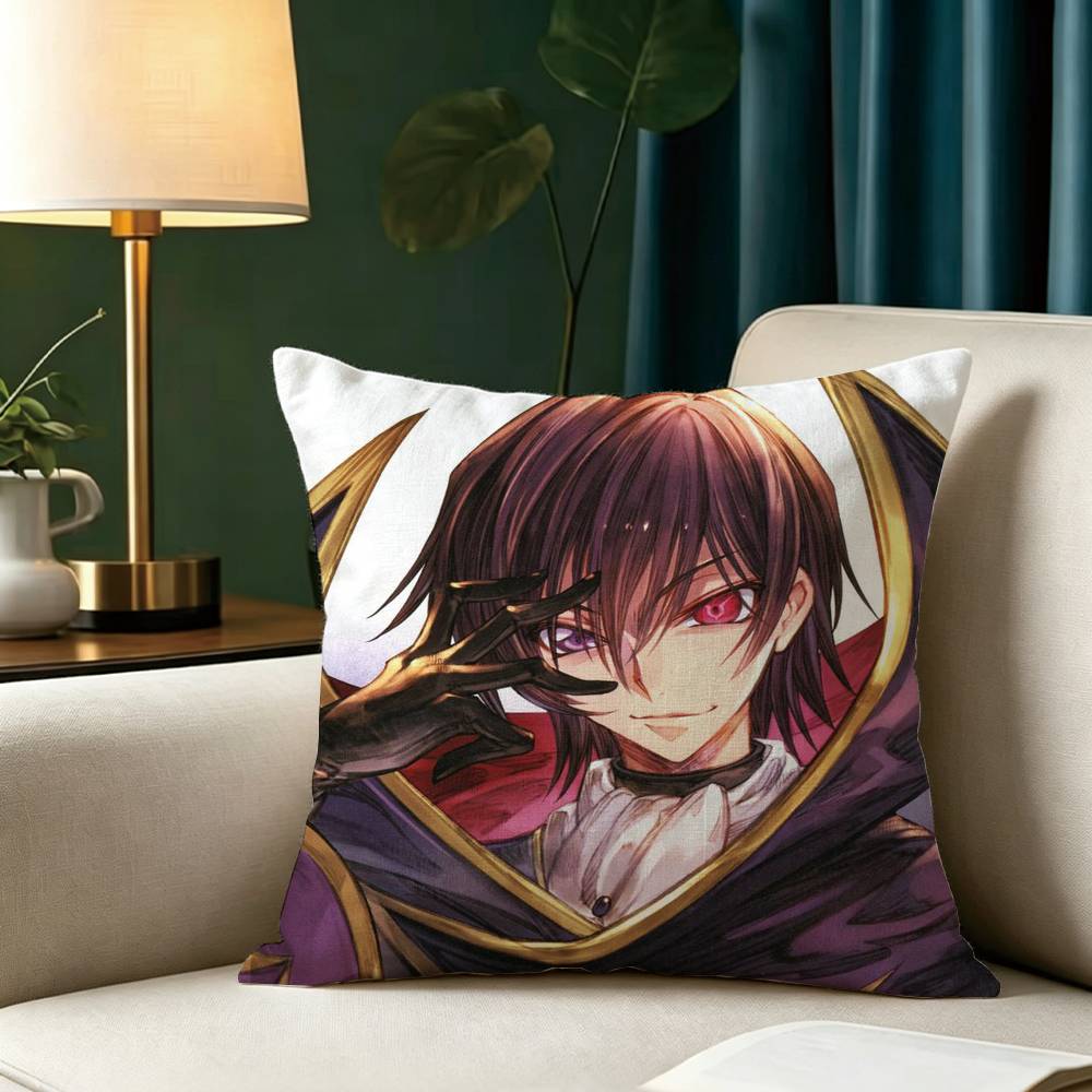 Anime CODE GEASS L-Lelouch R-Rebellion Pillow Case Square Double-Sided Sofa Cushion Cover Bedroom Bedside Pillow