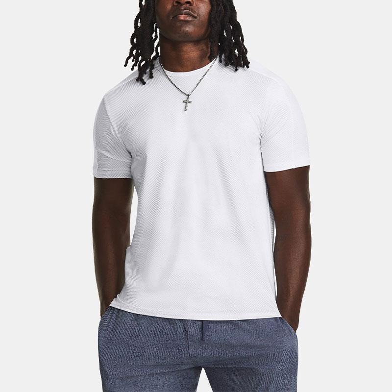 Under Armour Meridian Pattern Print Crew Neck Short Sleeve T-Shirt Men Tops White 1379671-100
