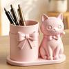 3D Geprinte Katvormige Pennenhouder Plastic Make-upkwast Opbergorganizer Bureau Decoratie