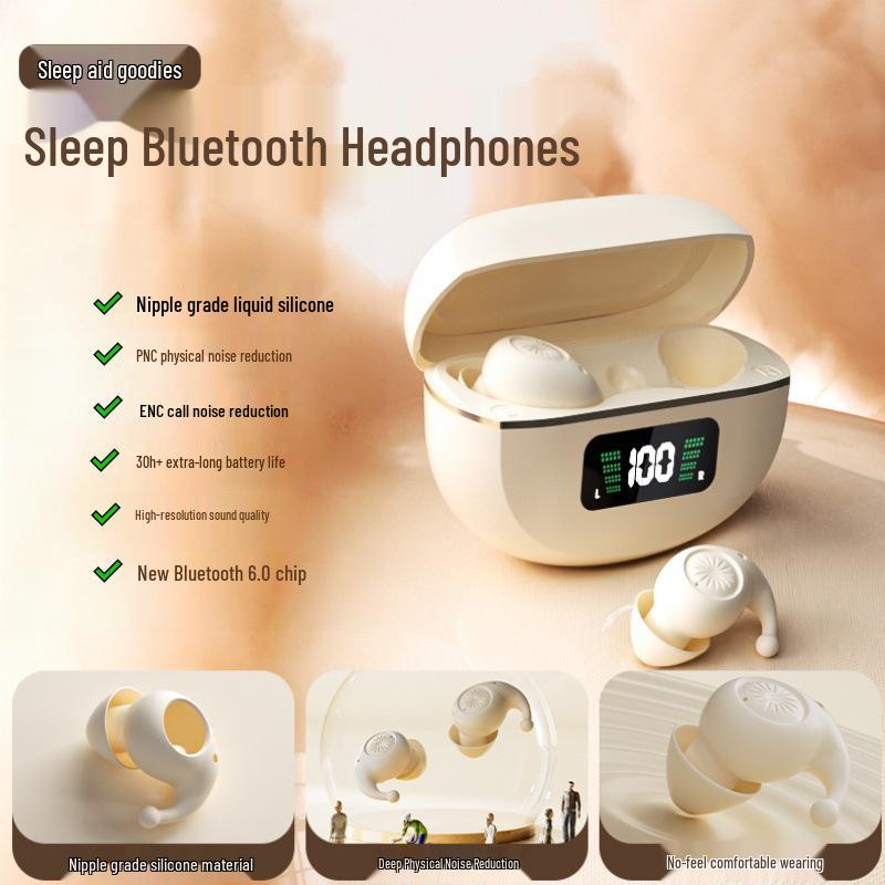 Wireless Noise-Cancelling Silicone Sleep Earphones