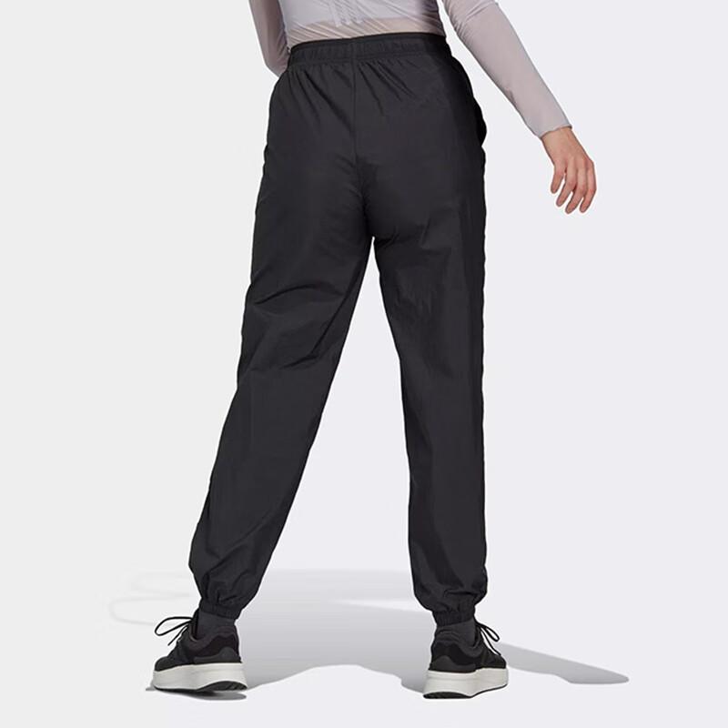 Adidas SS23 Solid Color Logo Print Cuffed Casual Pants Women Bottoms Black HG4369