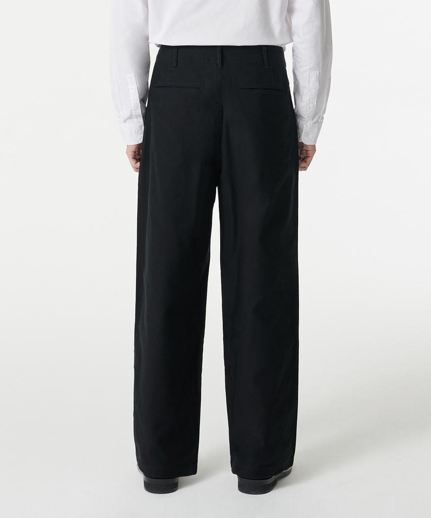 MUSINSA STANDARD Back Satin Wide Officer Pants [Black]