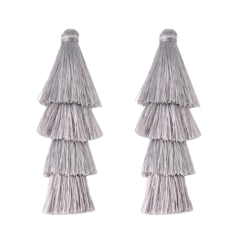 4pcs/lot Gradient Tassel Pendants Four Layers Polyester Tassel Pendants For Jewelry Making DIY Earrings Charms Accessories