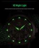 Oulishi Men's Waterproof Luminous Chronograph Quartz Watch with Three-Eye, Six-Hand Design.