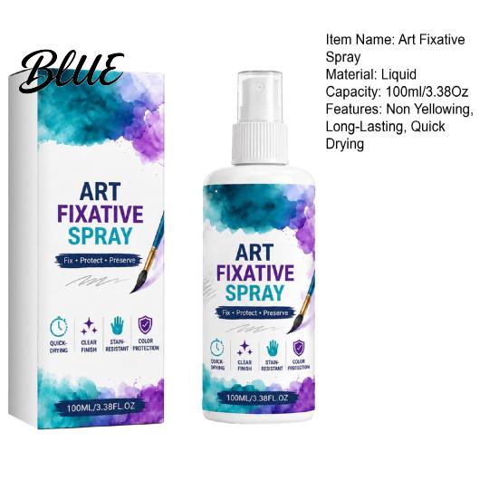Anti Smudge Fixative Coating Non Smudge-Proof Protection Art Spray for Artists Quick-Drying Clear Yellowing 3.4Oz
