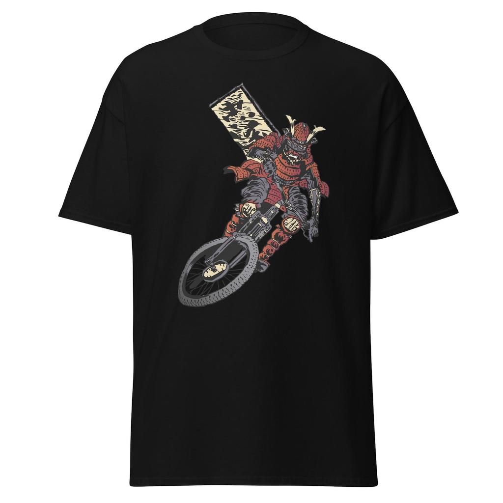 Samurai Rider T-Shirt, Japanese Warrior on Motorcycle Tee, Feudal Japan Biker Shirt, Samurai Art Graphic Tee, Unisex T-Shirt