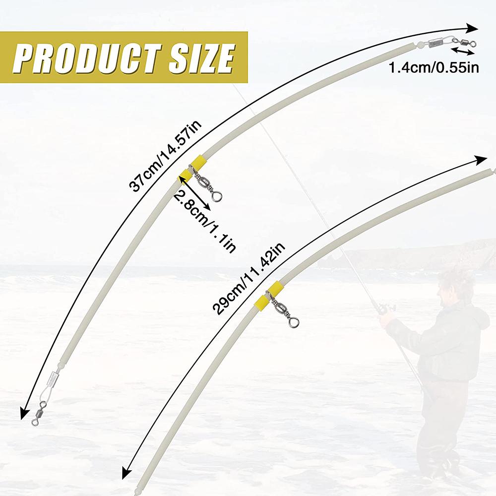 4Pcs Luminous Fishing Balance Connector Feeder Anti Tangle Boom Sleeves Tube with Swivel Bead Line Luminous Tube Fishing Tackle