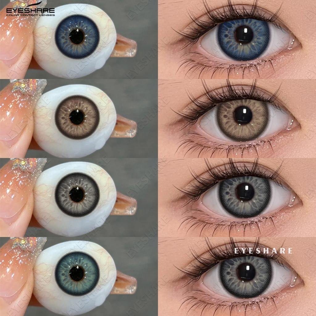 Eyeshare Neue farbige Kontaktlinsen Dopamin tragbare farbige Linsen Blaue Brillenlinsen Braune natürliche farbige Linsen Rosa sanfte Linsen 1 Paar