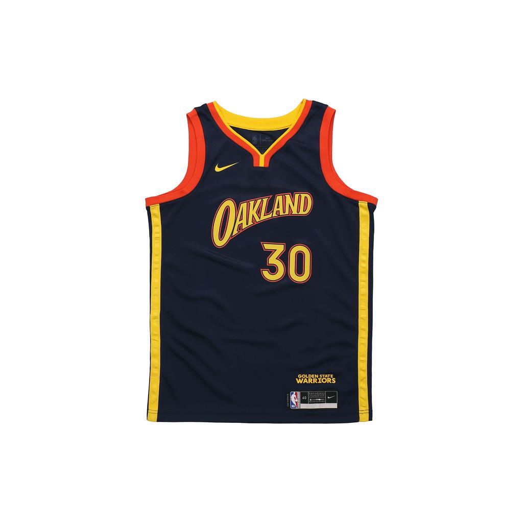 Nike NBA Warriors 21/22 Curry City Edition Swingman Jersey Navy/Orange Men Streetwear CN1729-421