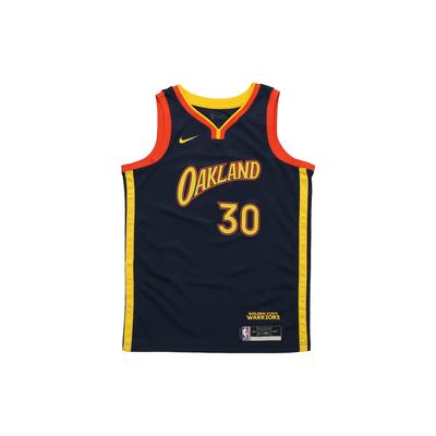 NBA Warriors 21/22 Curry City Edition Tricou Swingman Bleumarin/Portocaliu Bărbați Streetwear CN1729-421