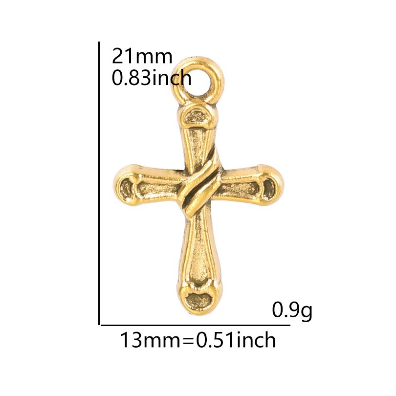 5Pcs Crosses Pendant Charms For Jewelry Making Supplies Christ Handmade Necklace Earrings Charm Gold Color Accessories Wholesale