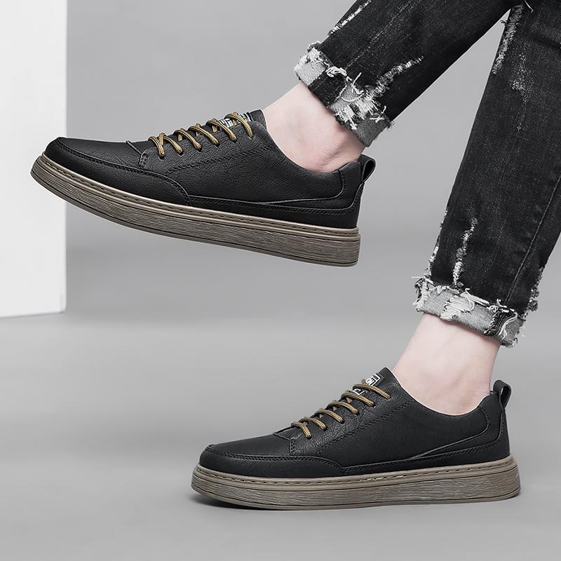 Stylish Men Casual Shoes Casual Men Sneakers Cow Genuine Leather Leisure Designer Shoes Outdoor Skateboard Shoes New Comfortable