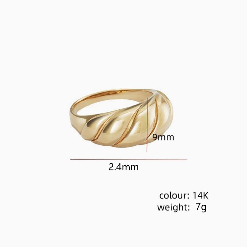 St. Delan Gold-Plated Stainless Steel Croissant Ring for Couples