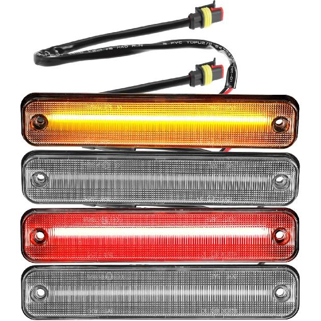 

LED Side Marker Light 25952319 15114677 Front Rear Turn Signal Lights Fender Sidemarker Lamps for Hummer H2 2003-2009 Clear Lens Amber Red Light чистый