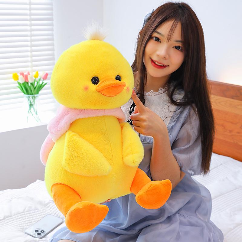 Cuddly Yellow Duck Doll Plush Toy and Pillow