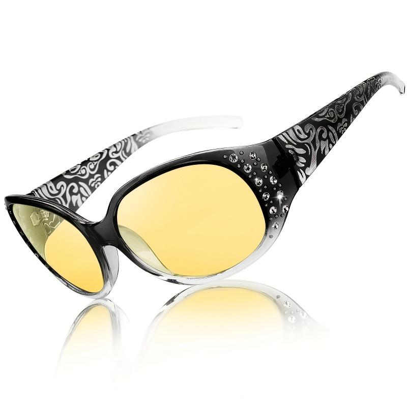 

Night Vision Driving Glasses Women Anti Glare, Wrap Around NighttimeSafety Glasses