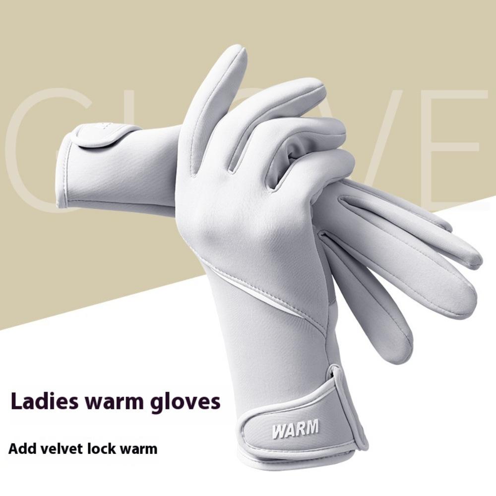 Winter Warme Damen Fingerlose Dicke Wasserdichte Winddichte Touchscreen Outdoor Sport Handschuhe