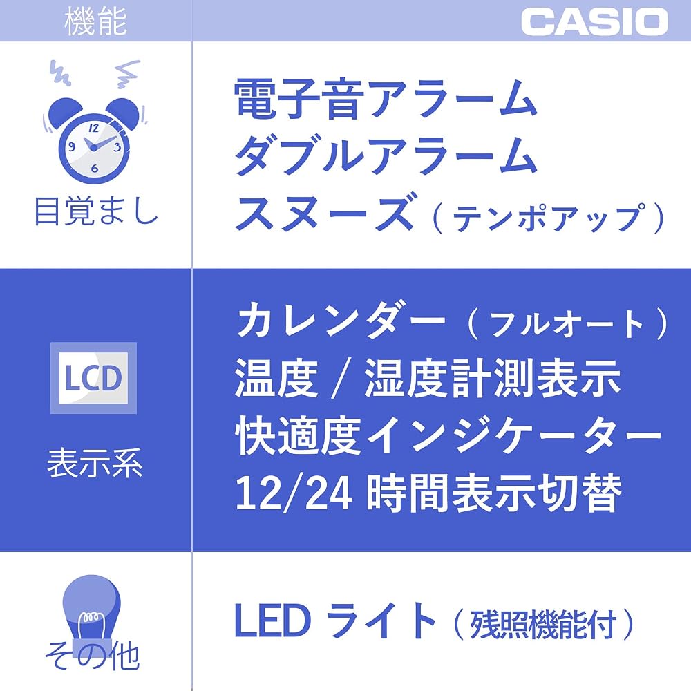CASIO DQD-705J-8JF Alarm Clock Radio Controlled Clock Silver Digital Double Alarm Snooze Light