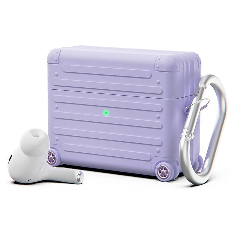 

miak AirPods Pro 2nd generation/1st generation case silicone carrying case [ Shockproof silicon With carabiner wireless charging ] air pots 2 lavender