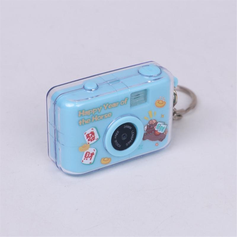 Plastic UV Camera Keychain With Double Sound Light Functions Camera Key Holder For Backpack Charm Gift Occasions