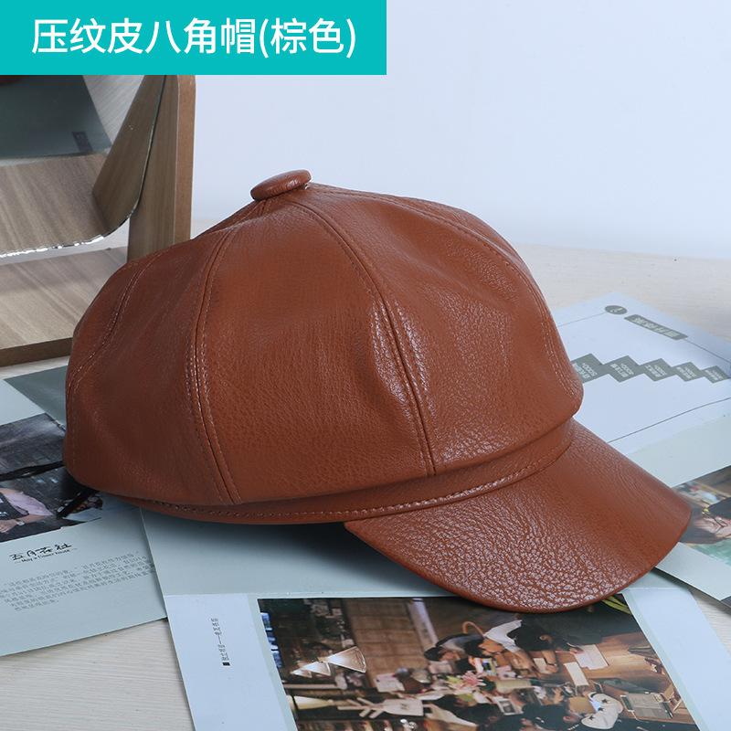 New women's autumn and winter octagonal hat trendy autumn and winter literary and versatile octagonal hat woolen octagonal hat