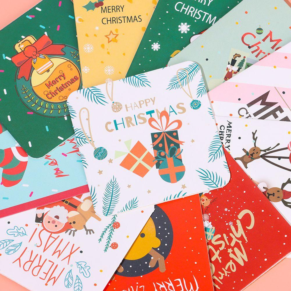 24PCS/Pack Creative Festival Favors Party Supplies Xmas Patterns With Envelope Mini Greeting Cards Merry Christmas Postcard