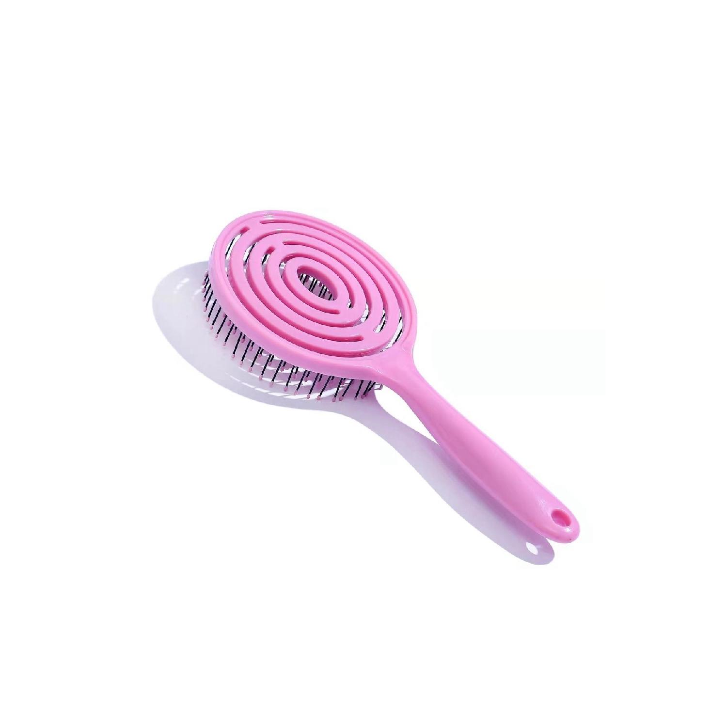 

3d Professional Lightening Combing Hair Brush Pink Oval рожевий