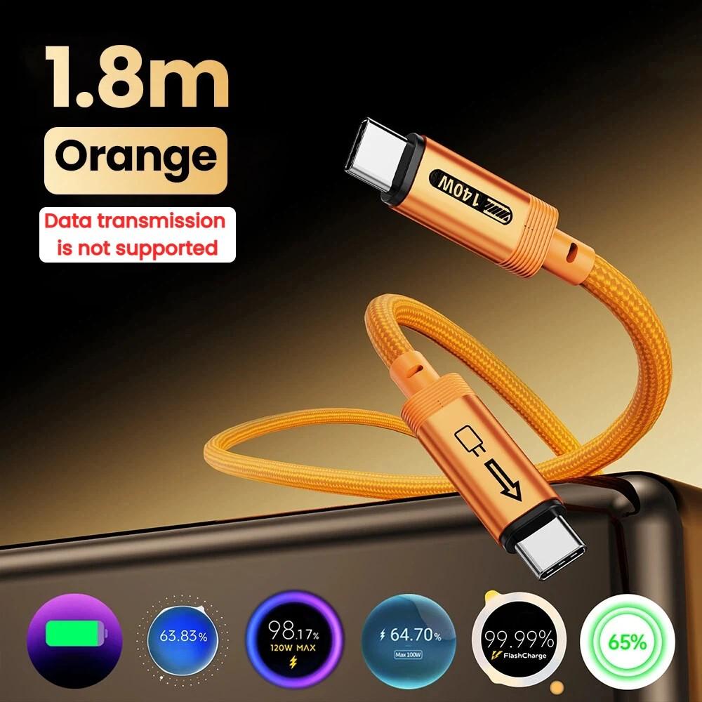 

140w Type-C Cable USB C to USB C Full Agreement Fast Charging Wire For iPhone 15-17 Xiaomi Samsung Huawei POCO Oneplus Cellphone
