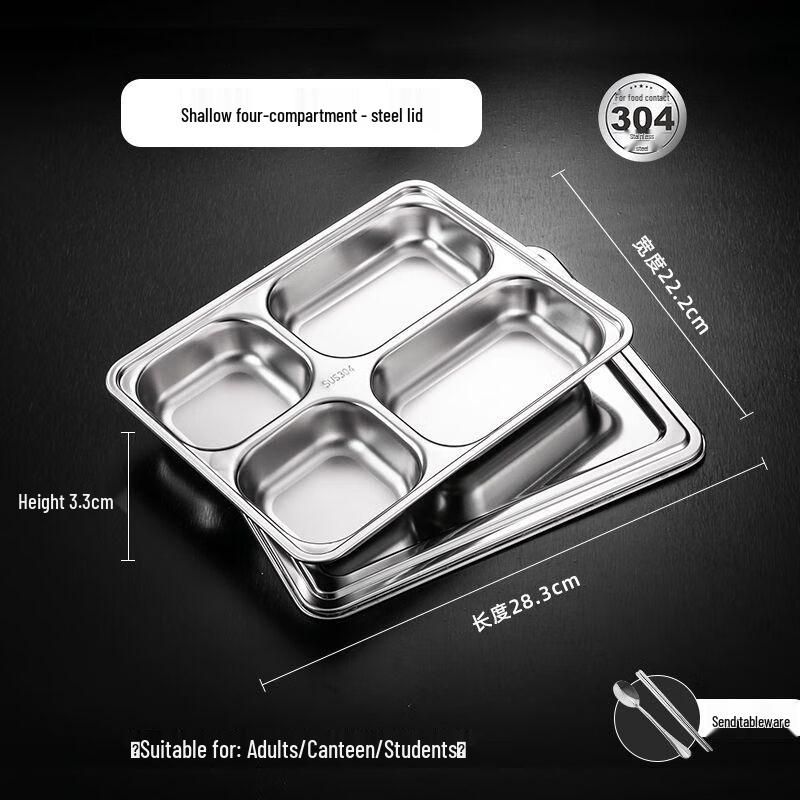 316 Stainless Steel Divided Lunch Tray