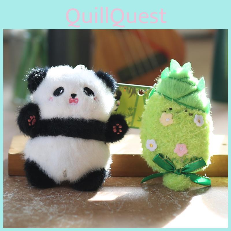Panda Bamboo Plush Toy Keychain Stuffed Animal Backpack Decor For Girls Teens