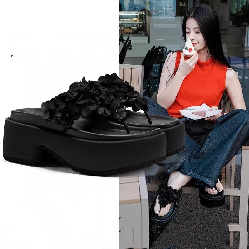 Slippers women wear new summer women's shoes toe heightened thick-soled flip-flops sandals women