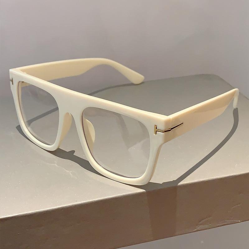 Simple Retro Thick Frame Square Anti-Blue Light Flat Glasses Trendy Unique Glasses Frame