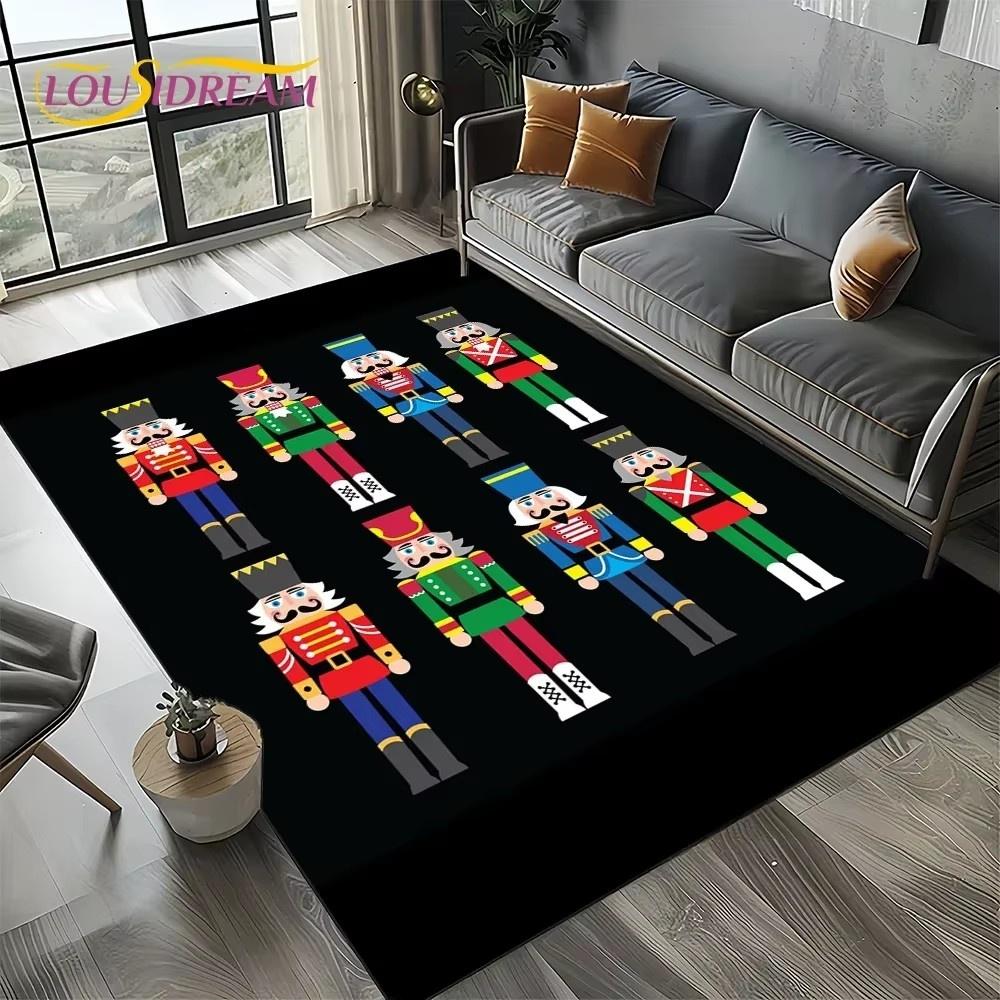 Cartoon Christmas Tree New Year Nutcracker Fairy Tales Carpet Rug for Living Room Bedroom Home Sofa Decoration,Kids Floor Mat