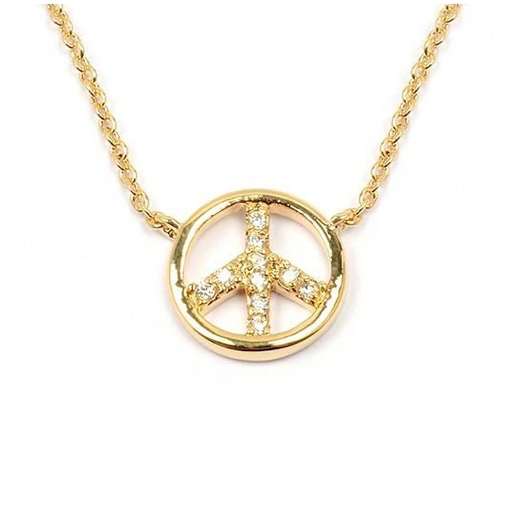 Les Trésors De Lily [M8888] - Gold-plated 'Peace' White Gold Necklace - 11 Mm